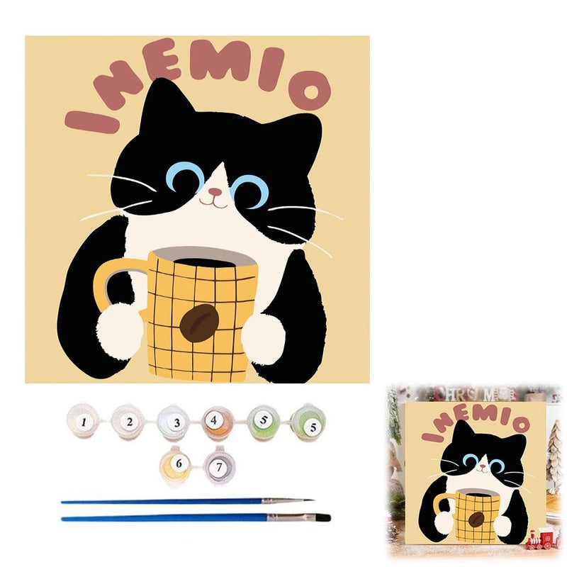 2020 cm Kitten Number Oil Painting DIY Coloring Cute Cartoon Animal Craft Children's Simple Oil Painting Decoration Wholesale